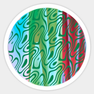 Silhouette Circle Abstract Ripple Green Blue Red Sticker